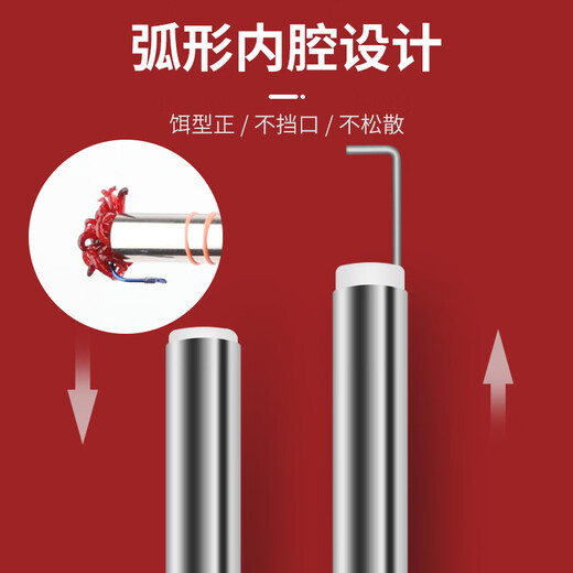 Mengda fully automatic stainless steel red worm gun baiting device with rubber band earthworm live bait clip hanging bait fishing gear casual black pit two red worm clip + rubber band 1000 + red worm box