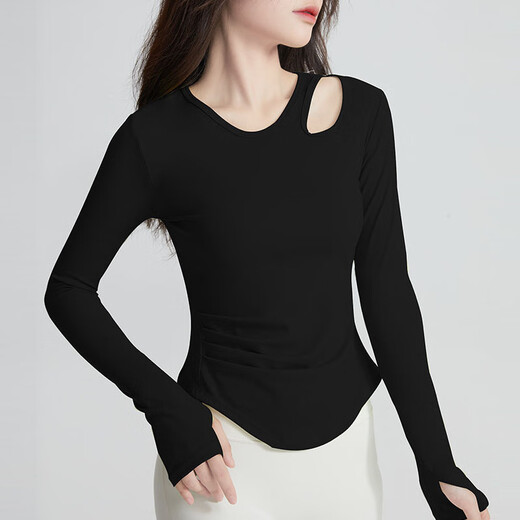 Chengzi alo slim-fitting yoga wear with chest pad, long-sleeved women's spring and autumn Pilates training fitness slimming running sports T-shirt for women white M