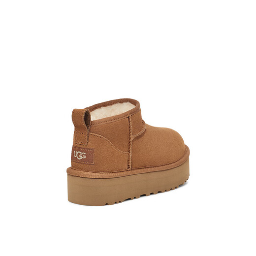 UGG parent-child same style children's shoes autumn and winter parent-child short boots thick-soled short boots casual cotton shoes CHE maroon 32.5 shoe inner length 20 cm