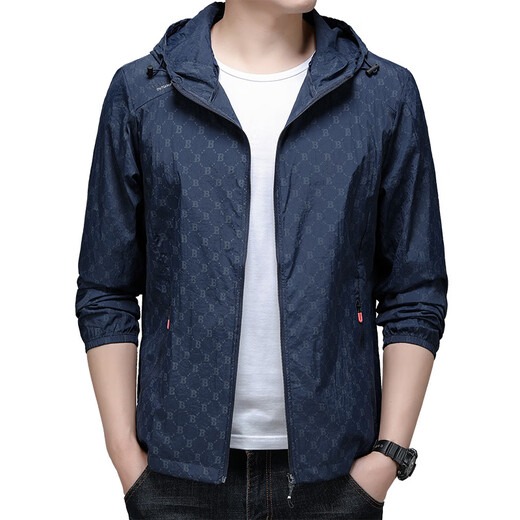 AX Armani high-end brand summer lightweight ice silk sun protection clothing for men outdoor quick-drying fishing skin clothing hooded clip white M