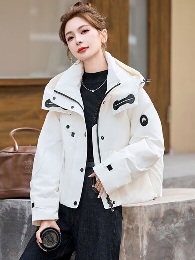 LISM shopping mall same style high-end down jacket super good-looking down jacket women's short style petite bread jacket rose red S