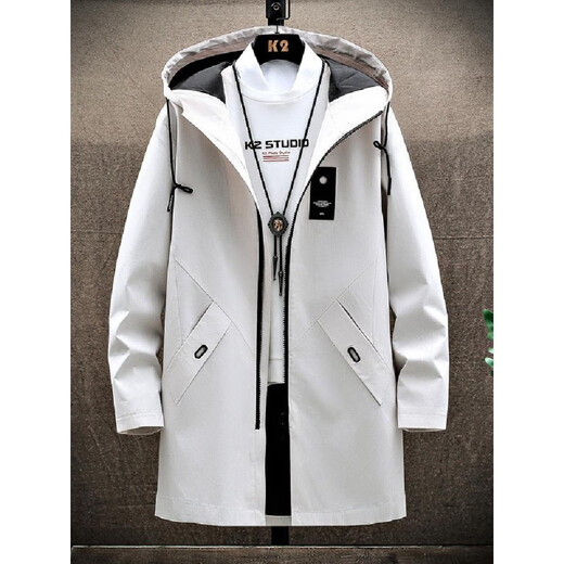 Tulan Hangzhou Итальянская французская ветровка Мужская осень 2025 г. Новая осенняя одежда Мужская модная сезонная куртка средней длины Plus Velvet Plus Small Squares (Black Plus Velvet XL)