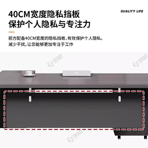 Office desk simple modern manager desk office desk and chair combination light luxury design lacquered boss desk president desk 140CM*80CM single table + side cabinet