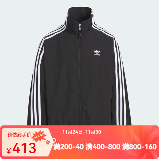 Adidas children's clothing 25 new autumn clover men's and women's woven sports jacket coat KQ5491KQ5492 black KQ5491 152 size recommended height 152cm
