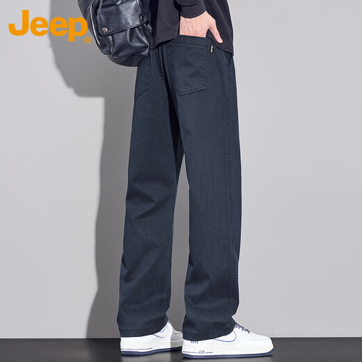 JEEP Jeep Casual Pants Men's Autumn and Winter Business Straight Pants Men's Trendy Loose Men's Pants Blue 32