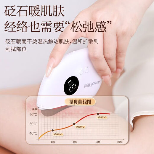 Amoi Bianstone Electric Gua Sha Board Intelligent Facial Lifting and Tendon Beauty Instrument Home Scraper Shaving Artifact Light Sky Blue Package Version Comes with 5 Bottles of Essential Oils