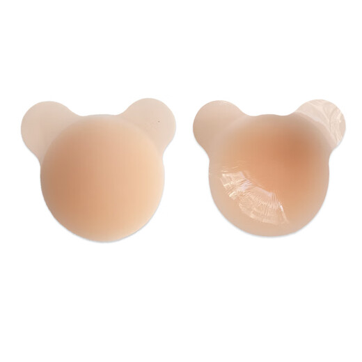 猫头提胸贴婚纱挡提拉薄款挡凸点乳头贴纯色固态熊猫硅胶乳贴 肤色 均码