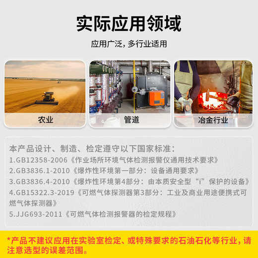德力西电气可燃气体检测仪泄露检测报警器煤气液化气甲烷天然气 SW-733B 锂电款