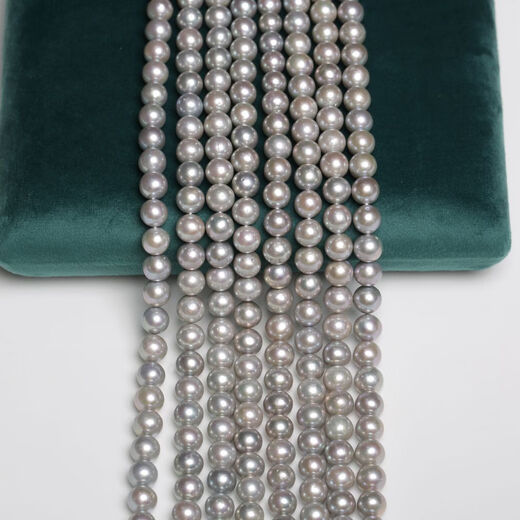811mm Natural Freshwater Edison Pearl Aurora Semi-finished Chain Zhenduo Hemp Gray Customizable SCT About 9mm Round Bar 5A-SCT2 About 40cm 9-10mm