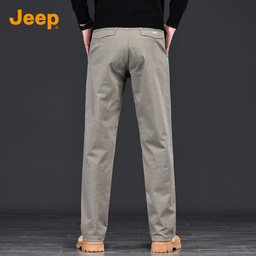 Jeep (JEEP) high-end men's casual pants men's 2025 autumn and winter new loose straight business commuting pure cotton trendy brand long pants men
