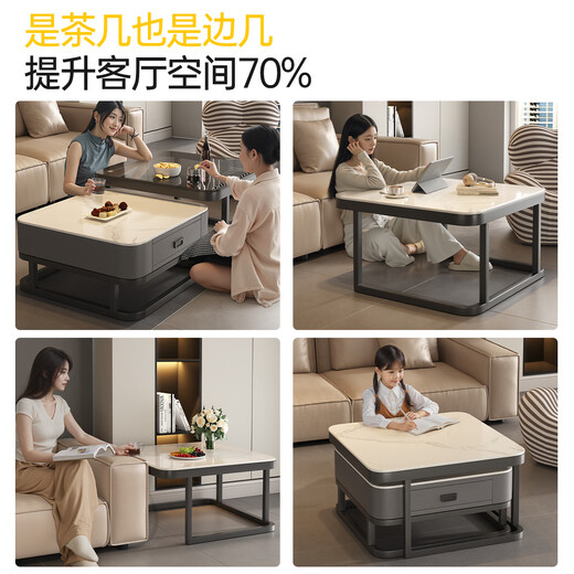 Millennium Washington coffee table slate coffee table living room light luxury high-end 2026 new home small apartment coffee table gray white gray glass