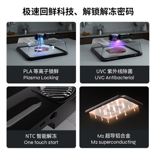 SMVP German imported quality intelligent ultra-fast fresh defrost household kitchen ingredients rapid ice seafood defrost black