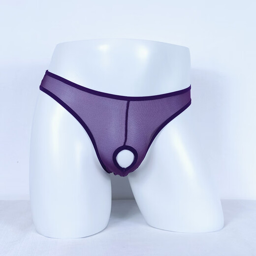 Universal Ice Silk Underwear Men's Seamless Summer Thin Men's Fully Transparent Briefs Cool Hole Hollow Low-Waist Thong White One Size Elastic Waist 1.9-2.8 Feet