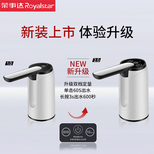 Royalstar bottled water pump, electric water dispenser, water dispenser, pure bucket water dispenser, automatic water pressurizer, water absorber, new double gear, foldable, anti-bacterial + fast water outlet, universal