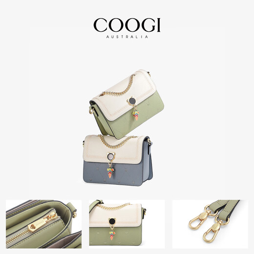 COOGI包包女款轻奢侈女士包单肩斜跨包生日新年情人节礼物送女友老婆 绿色