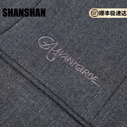 SHANSHAN light luxury brand men's suit two-piece business slim gray striped casual suit for men gray striped 2XL 180