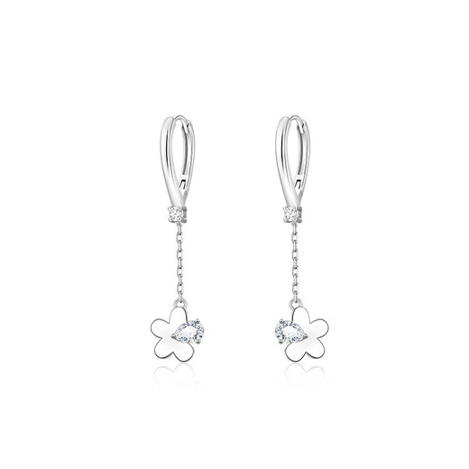 Ruilita Silver Earrings Earrings Women's Flower Tassel Anti-falling Earrings New Fashion Versatile Light Luxurious High-end Earrings A Pair of Flower Tassel Earrings