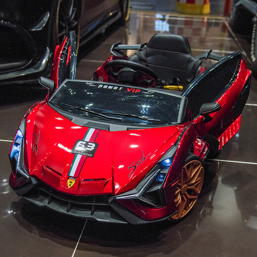 Dimai's new children's electric car swinging four-wheel car male and female baby stroller remote control toy car can sit people white dual drive + scissor door + Bluetooth music