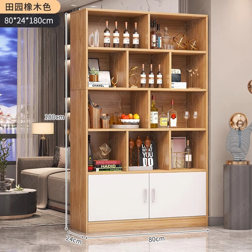 Yusenyi wine cabinet display cabinet home living room entrance cabinet simple modern storage rack floor cabinet wall partition cabinet wine rack cabinet door type thickened plate pastoral color 80*24