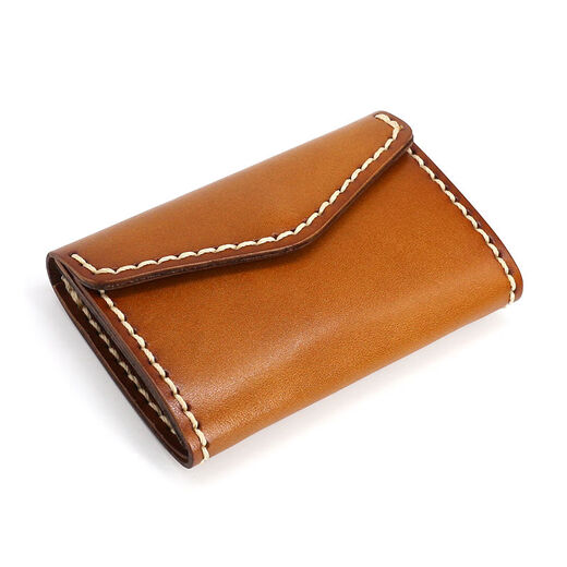 Japanese and Korean original vegetable tanned cowhide small card holder for women genuine leather retro driver's license business card holder mini coin coin purse for men yellow