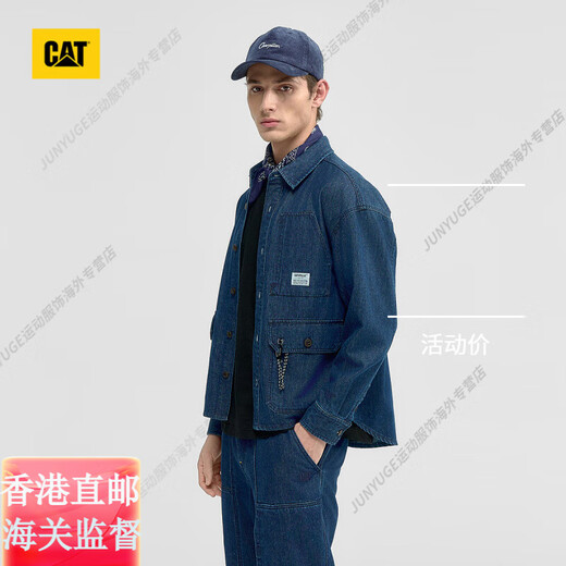 CAT men's casual denim shirt official flagship authentic C dark blue 3XL