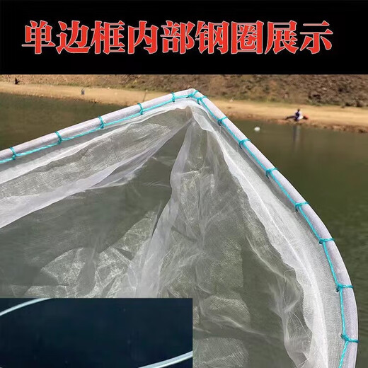 Ultra-dense eye 100 mesh wooden handle stainless steel fishing net copy fish net pocket fish net set fish excrement fishing gear fish pond cleaning 50 cm handle square head single frame