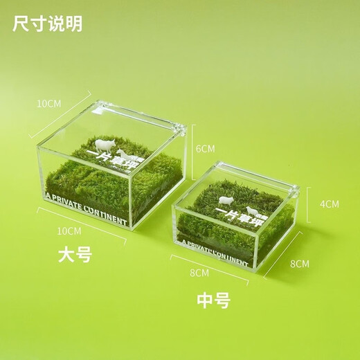 A piece of lawn, mini lawn, moss box, office desktop, green plants and potted plants, creative table, healing micro-landscape, mini private lawn (with fat sheep + watering can + maintenance guide)