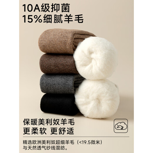 NEARKINS wool over-the-knee socks for women in autumn and winter, extra length and velvet, thickened and warm thigh socks, non-slip, non-falling, high socks, black 1, one size fits all, 35-40 soft waxy wool_extended over the knee_no long johns