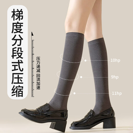 KINGXIAOJING elastic stockings for women with varicose veins, long-term standing sports calf protection for pregnant women, anti-thrombotic acid swelling and pain, pressure snubber, segmented pressure/5A, camel+dark coffee+dark gray, 3 pairs, one size fits all, varicose veins, leg shaping