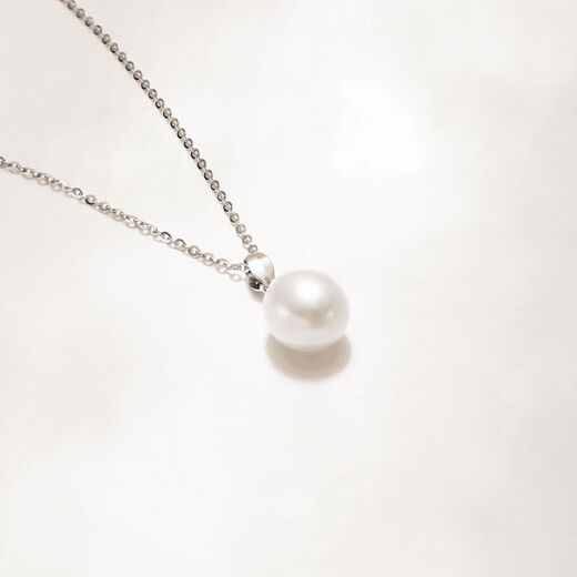 Zhuji freshwater pearl pendant women's rice-shaped beads S925 silver melon seed buckle necklace classic versatile temperament neck chain gift