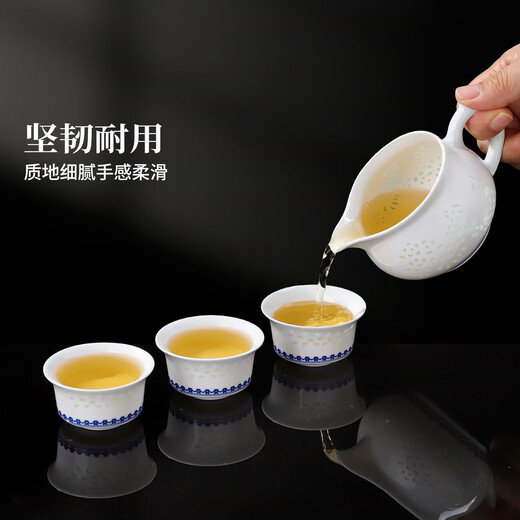 Jingdezhen (jdz) ceramic tea set Chinese style intangible cultural heritage blue and white exquisite Kung Fu tea set high-end housewarming gift for home use