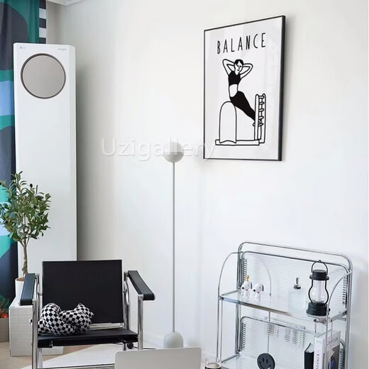 Ruixi balance yoga studio decorative painting yoga fitness room background wall hanging painting Pilates line style mural A 30*40CM_art texture surface 2.5cm aluminum a