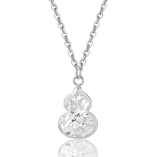 Wanfulong platinum earrings white gold PT950 pendant Fulu double gourd jewelry style birthday gift for girlfriend Ping An gourd pendant free s925 necklace 6.12g