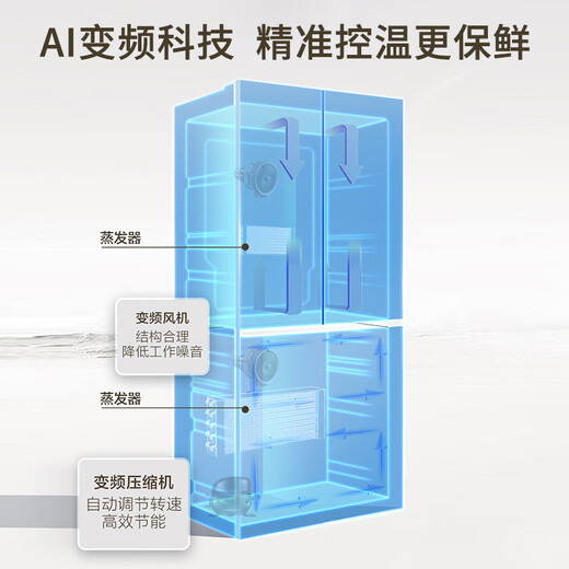 Haier dual system refrigerator Xiaohonghua 2.0 501 liter ultra-thin cross door under 60cm four-door double door household large capacity frost-free ice making refrigerator can be embedded 501 liter dual system dual cycle丨594mm ultra-thin丨new level of energy efficiency