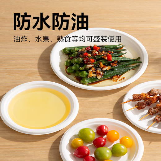 Made in Tokyo, disposable plates and tableware, food-grade barbecue camping sugar cane pulp dinner plates, 8 inches * 32 pieces