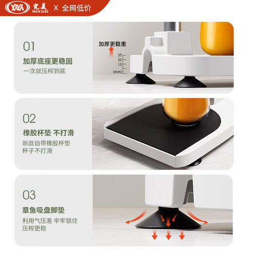 Haoqiaoqiao manual juicer stall commercial orange juice and watermelon juice special press hand press artifact freshly squeezed orange white basic model quick release dual mold flat head + pointed head