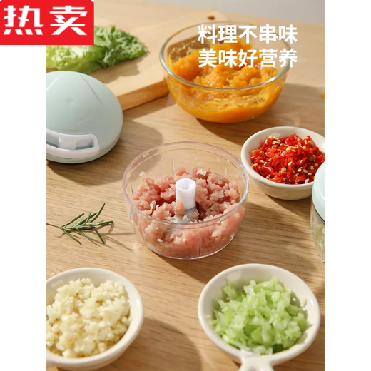 MZXM Japan imported quality manual garlic mashed artifact garlic masher pulls minced garlic and mashes it for household pressing garlic cutting and stirring 200 fast 2 knives blue