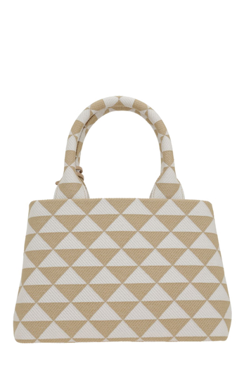 PRADA Symbole Embroidered Handbag Color Block One Size