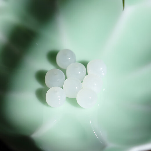 Cardamom Time Collection Grade Hetian Jade White Jade Loose Beads with Beads DIY Toy Accessories Old Type Bucket Beads 5x7mm