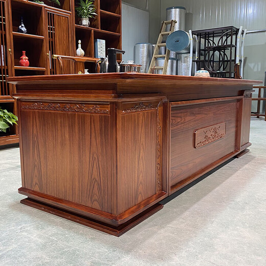 Rosewood desk bookcase combination office furniture boss desk and chair all solid wood executive desk study desk 2 meters office desk