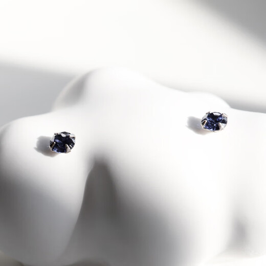 Xidian natural tanzanite 3mm sapphire earrings London blue topaz mini sterling silver ears for women Tanzanite blue 3mm | silver pair