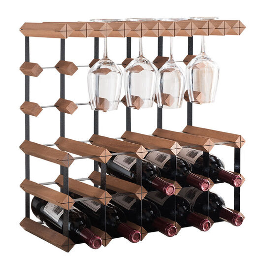 Cat Wine Rack Solid Wood Wine Glass Rack Ornament Wine Red Wine Upside Down Light Luxury Household Red Wine Rack Storage Rack Goblet Rack 5X4 Grid 235mm Depth (Sapele Wood)