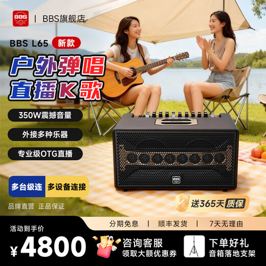 BBSL65 outdoor musical instrument speaker stage road show live broadcast electric wind instrument guitar playing and singing karaoke audio L65 eight dragon beads gold and black standard standard gift package