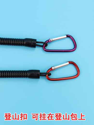 Bus access card, child key, mobile phone, elderly anti-lost telescopic plastic spring rope carabiner spring key chain 1 carabiner anti-lost chain black