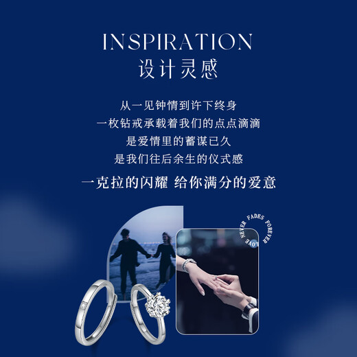 GLTEN One Carat Moissanite Couple Ring Silver Ring Wedding Proposal Anniversary Birthday Gift for Girlfriend and Wife