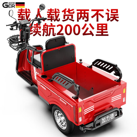 Galide high-power electric tricycle with shed for household use, small scooter for the elderly, mountain hauling, long-range electric tricycle, 48V600W naked bike (battery charger not included)