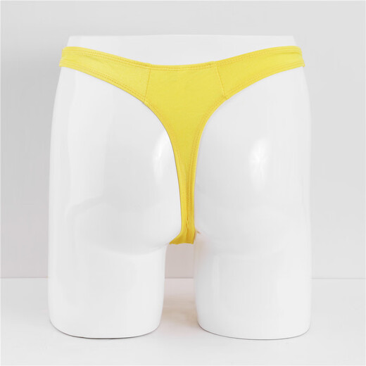 European and American men's sexy thong seamless low-waisted sexy adult youth gay hip-exposing narrow-edge T-pants for men dark apricot color one size