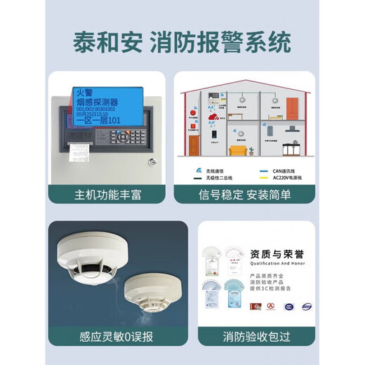 Fire host wired smoke sensor smoke alarm linkage automatic fire alarm controller linkage type (242-point host)