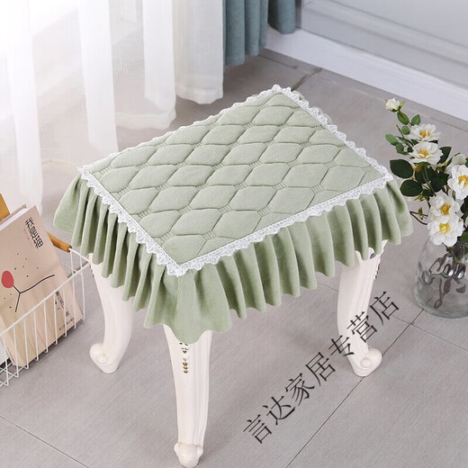 Thickened dressing table stool cushion makeup stool cover piano stool cover square stool cover rectangular student seat cushion (plush cloth) elegant gray D style rectangular 30x40cm