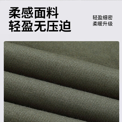 Pure cotton Detroit cotton jacket for men in winter plus velvet, thickened and warm, lamb velvet workwear, American cotton jacket, Khaki L (110-130Jin Jin is equal to 0.5kg)